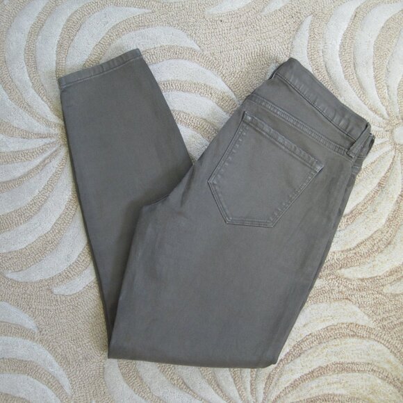 Banana Republic Faux Leather Skinny Pants Grey Green Size 26P - Picture 3 of 5